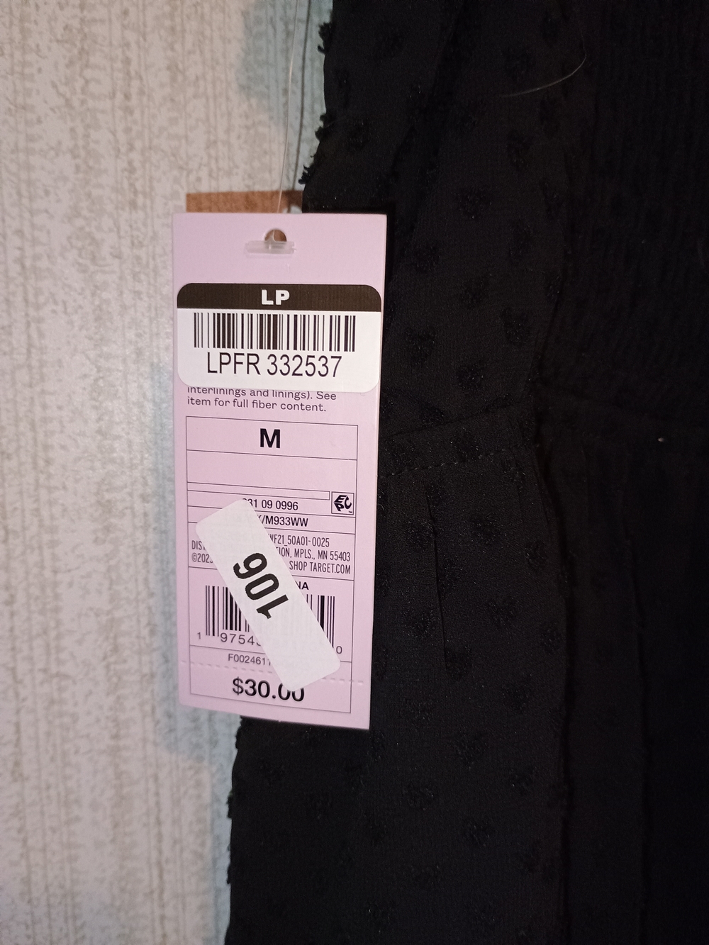 Black Mini Dress With Ruffle Hem - Picture 3 of 3